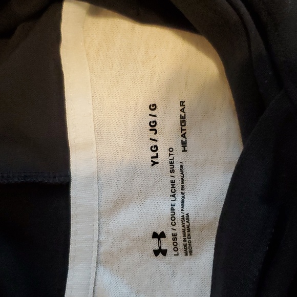 Under Armour Big Girls Favorites Jersey Hoodie Size L Loose Fit Black White - Picture 8 of 11